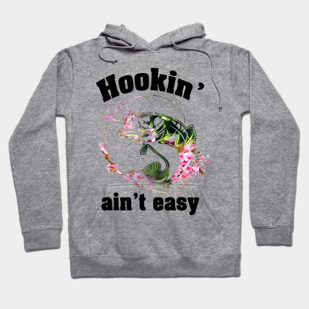 Hookin' Ain't Easy Hippie Fishing Hoodie by Rumsa